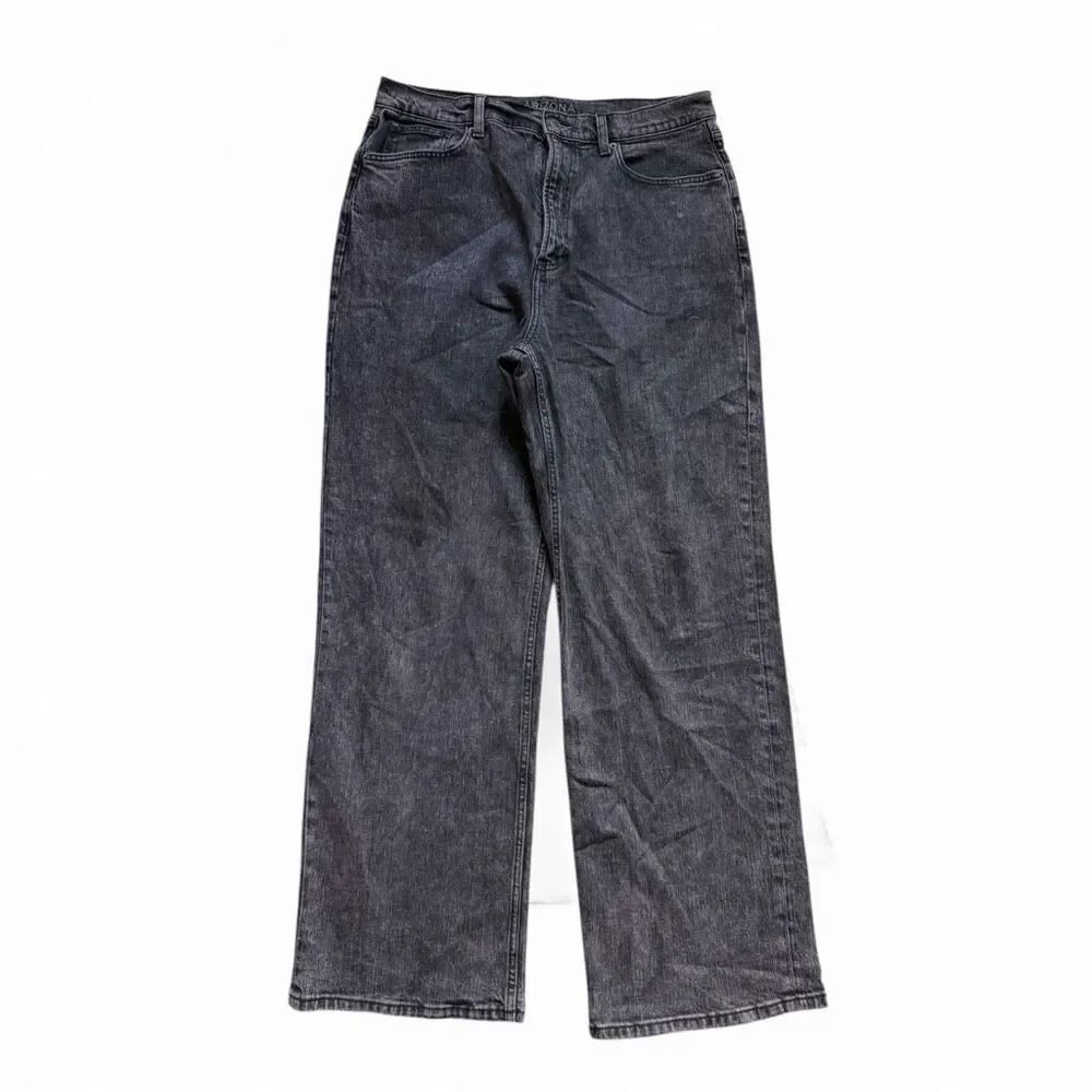 Womens Juniors Arizona Jeans Black Rinse Highest Rise Wide Leg Skater Jeans - Sz